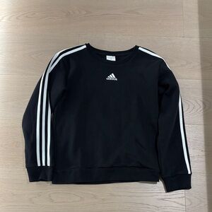 Adidas Kids Black Sweatshirt with White Stripes